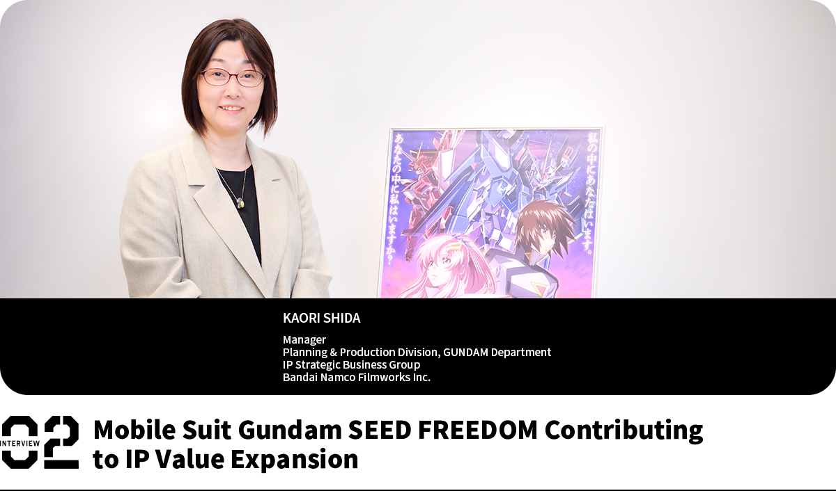 Mobile Suit Gundam SEED FREEDOM Contributing to IP Value Expansion KAORI SHIDA Manager Planning & Production Division, GUNDAM Department IP Strategic Business Group Bandai Namco Filmworks Inc.