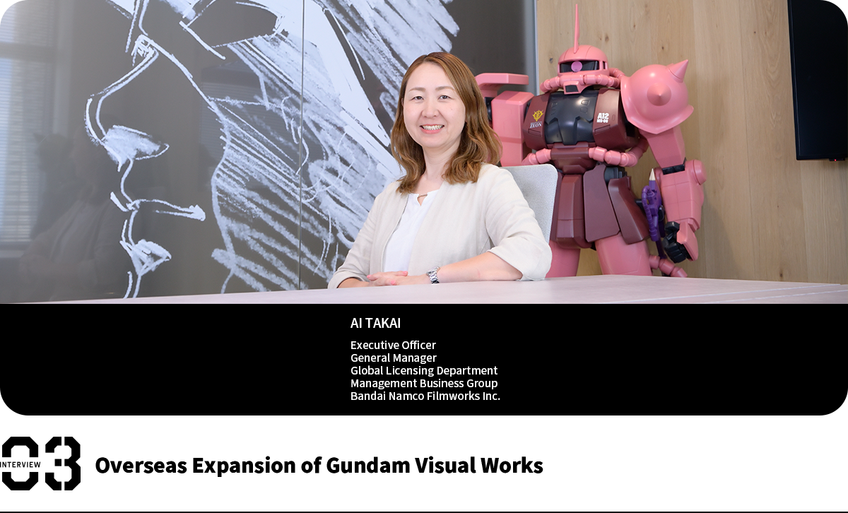 Overseas Expansion of Gundam Visual Works AI TAKAI Executive Officer General Manager Global Licensing Department Management Business Group Bandai Namco Filmworks Inc.