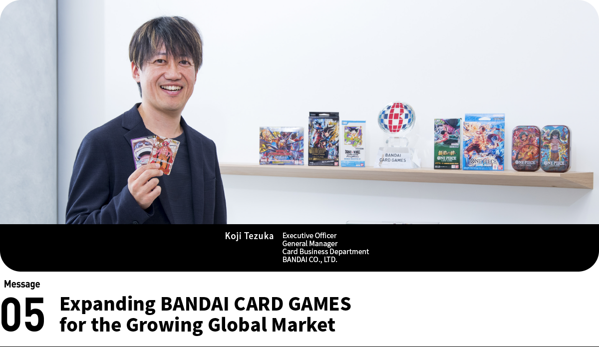 Koji Tezuka Executive Officer General Manager Card Business Department BANDAI CO., LTD.