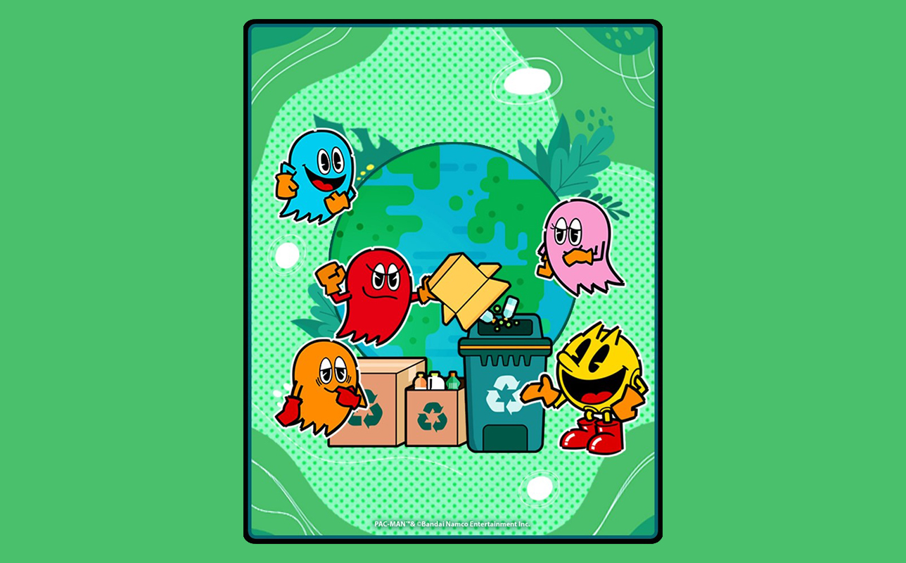 The key visual for the PAC-MAN smartphone game app.